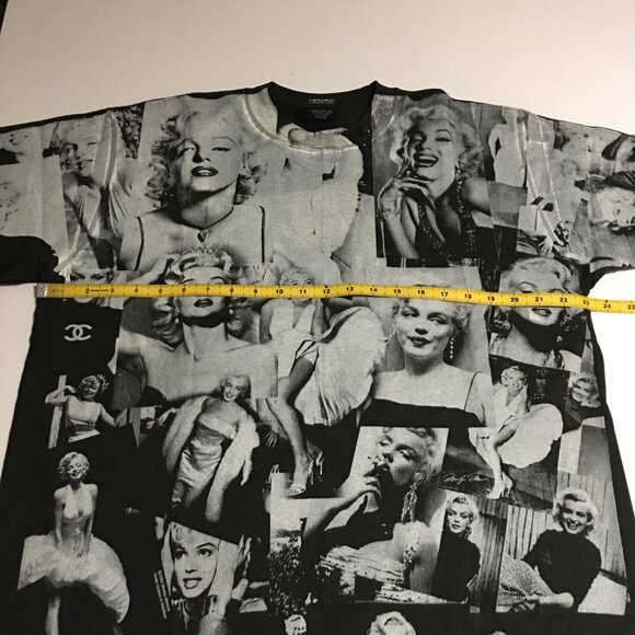 Marilyn Monroe All Over Print AOP Black T-Shirt XL - Picture 4 of 5